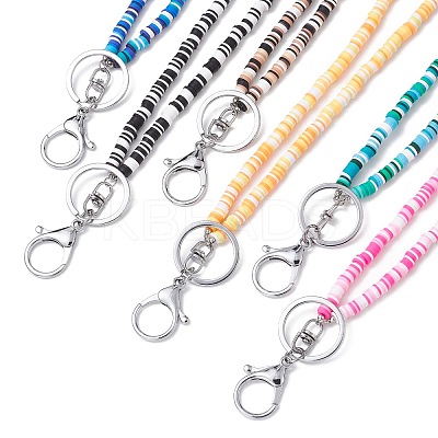 Handmade Polymer Clay ID Card Neck Strap Card Holder HJEW-JM02510-1