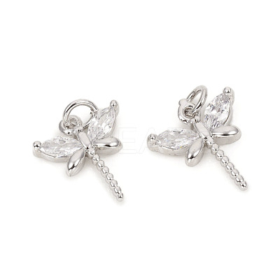Brass Micro Pave Cubic Zirconia Charms ZIRC-L096-06P-1