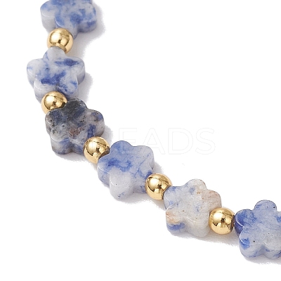 Natural Blue Spot Jasper Beads Stretch Bracelets for Women BJEW-JB11768-04-1