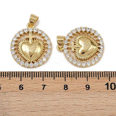 Brass Micro Pave Cubic Zirconia Pendants KK-I358-068G-02-1