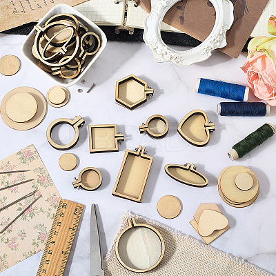 9Pcs 9 Styles Wood Embroidery Hoop DIY-CP0012-43A-1