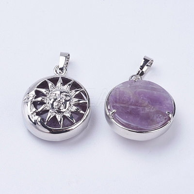 Natural Amethyst Pendants G-K234-C06-1