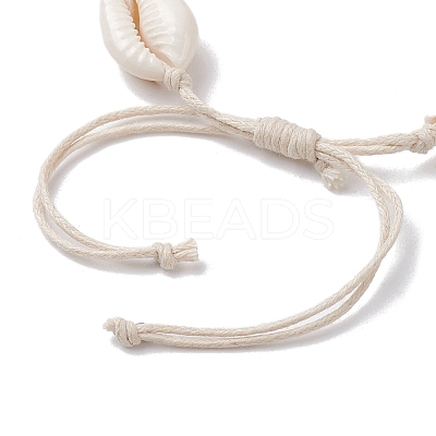Natural Cowrie Shell Braided Bead Bracelets BJEW-JB10093-1