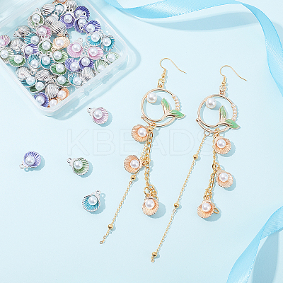 60Pcs 5 Colors Alloy Enamel Charms ENAM-OC0001-02-1