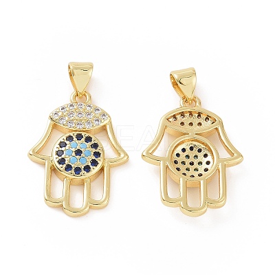 Brass Micro Pave Cubic Zirconia Pendants ZIRC-P106-26G-1