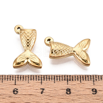 304 Stainless Steel Fishtail Pendants STAS-T069-11G-1
