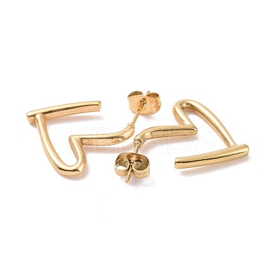 Ion Plating(IP) 304 Stainless Steel Stud Earring for Women EJEW-F287-01G-1