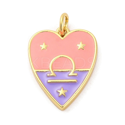 Brass Enamel Pendants KK-Z077-01G-03-1