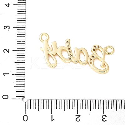 Brass Micro Pave Clear Cubic Zirconia Links KK-D357-03E-G-1