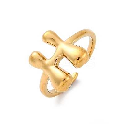 304 Stainless Steel Open Cuff Rings for Women RJEW-M060-01G-08-1