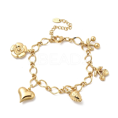 304 Stainless Steel Charm Bracelets BJEW-P368-06B-G-1