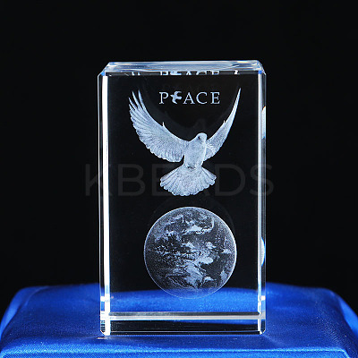 3D Laser Engraving Animal Glass Figurine DJEW-R013-01A-1