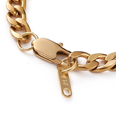 Men's PVD Vacuum Plating 304 Stainless Steel Cuban Chains Bracelets and Necklaces Jewelry Sets SJEW-JS01157-1