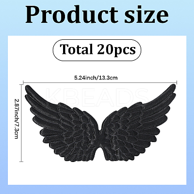 20Pcs Cloth Angel Wings AJEW-GF0012-62C-1