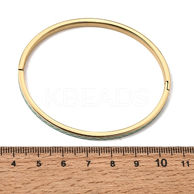 304 Stainless Steel Enamel Hinged Cuff Bangles for Women SA-CBAC920-15G-01F-1