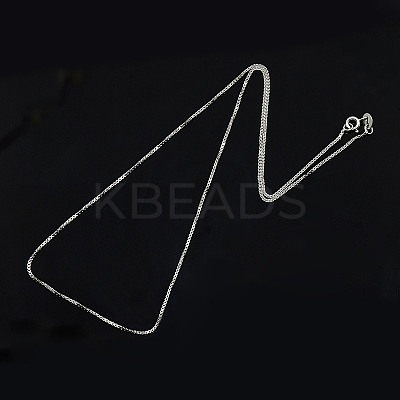 Anti-Tarnish Rhodium Plated 925 Sterling Silver Necklaces STER-M034-40B-1