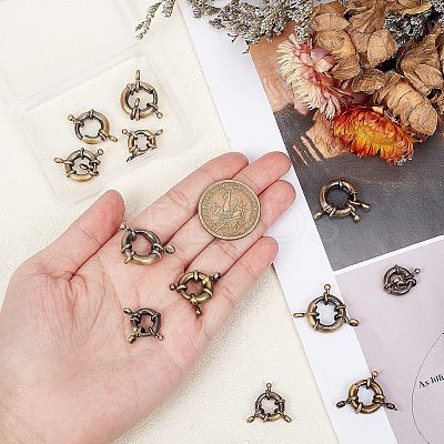 12Pcs 3 Styles Brass Spring Ring Clasps KK-FH0004-11-1