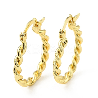 Brass Twist Rope Hoop Earrings for Women EJEW-A070-16G-1