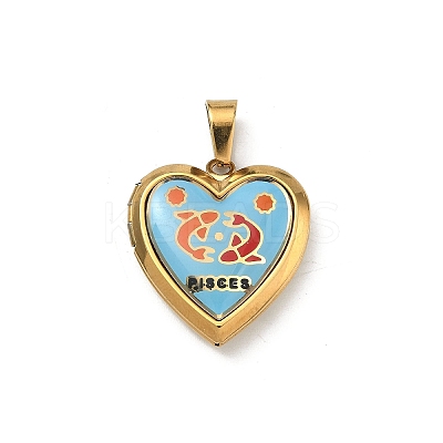 304 Stainless Steel Locket Pendants STAS-H255-02G-17-1