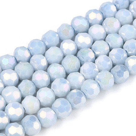 Anti-Tarnish Electroplate Glass Beads Strands EGLA-T021-4mm-15-07-1