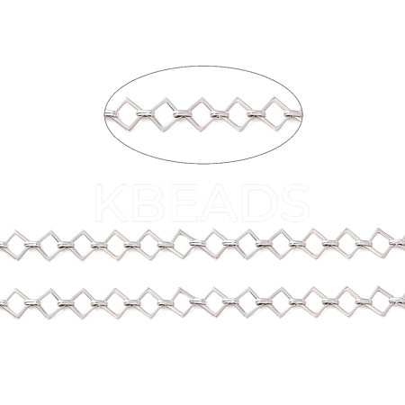 Non-Tarnish 304 Stainless Steel Rhombus & Oval Link Chains CHS-F017-04P-1