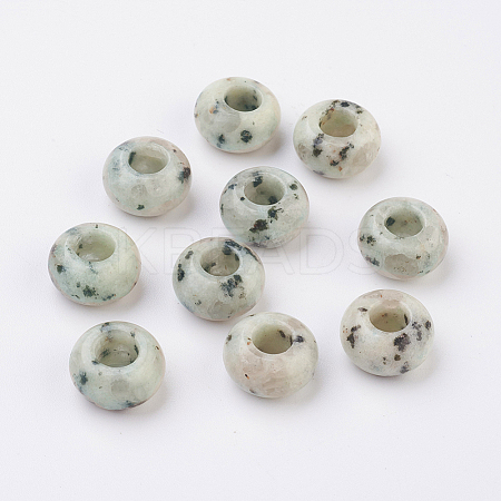 Natural Sesame Jasper/Kiwi Jasper European Beads LS-X-G-G740-14x8mm-06-1
