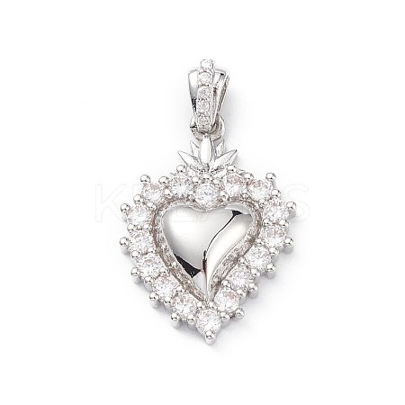 Rack Plating Brass Micro Pave Clear Cubic Zirconia Pendants LS-KK-L155-64P-1