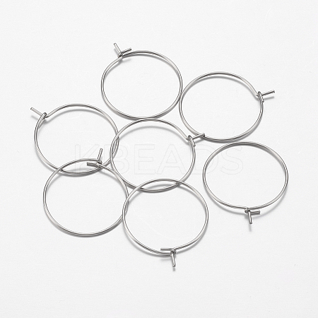316 Surgical Stainless Steel Hoop Earrings Findings LS-X-STAS-F149-32P-E-1