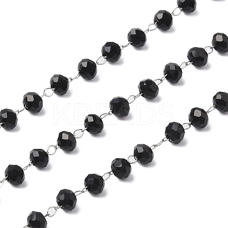 Oval Glass Beaded Chains CHS-A015-07P-1