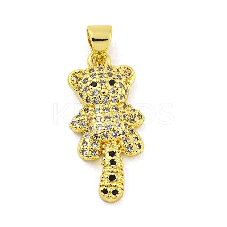 Brass Micro Pave Cubic Zirconia Pendants KK-R159-19B-G-1