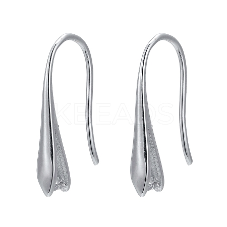 Anti-Tarnish Rhodium Plated 925 Sterling Silver Earring Hooks STER-K168-116P-1