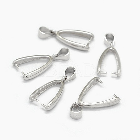 Anti-Tarnish Rhodium Plated 925 Sterling Silver Pendant Bails STER-E061-58P-1