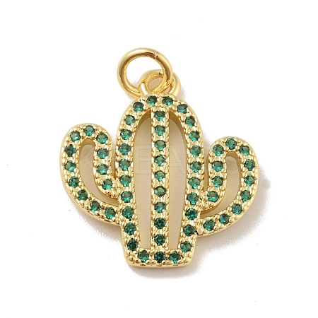 Brass Micro Pave Cubic Zirconia Pendants KK-B059-09G-1