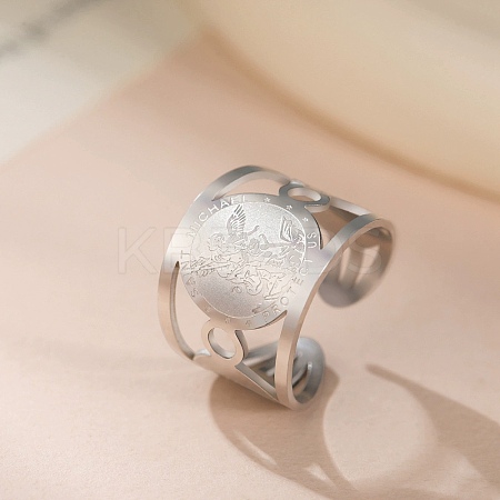 304 Stainless Steel Cuff Open Rings LS-RJEW-S628-11P-1