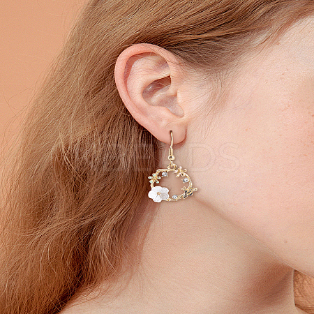 1 Pair Alloy Enamel Dangle Earrings EJEW-LP0007-067-1