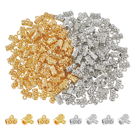 200Pcs 2 Colors CCB Plastic Tube Bails CCB-DC0001-11-1
