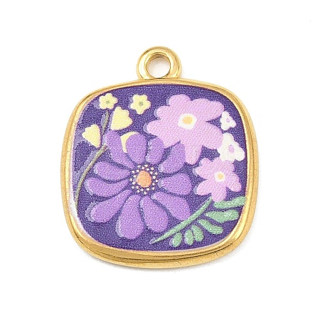 Printed 304 Stainless Steel Pendants STAS-P419-05G-01-1