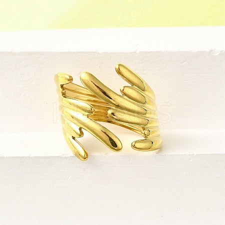 304 Stainless Steel Adjustable Cuff Rings for Women LS-RJEW-B123-01G-04-1