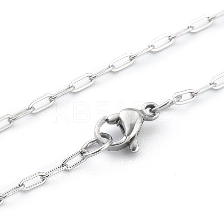 Non-Tarnish 304 Stainless Steel Paperclip Chain Necklace with Lobster Claw Clasps for Men Women NJEW-H205-03P-04-1