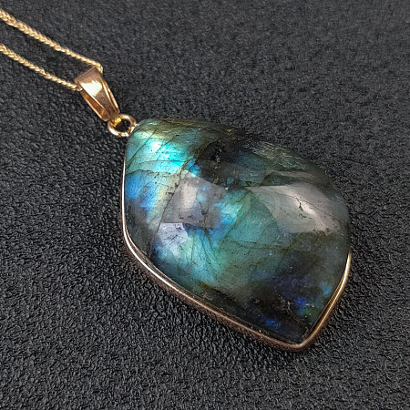 Natural Labradorite Pendants PW-WG17456-01-1