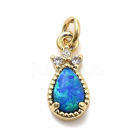 Synthetic Opal Teardrop Charms KK-H089-04B-02-1