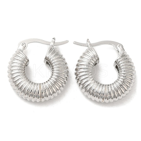 Rack Plating Brass Round Hoop Earrings for Women EJEW-K247-03P-1