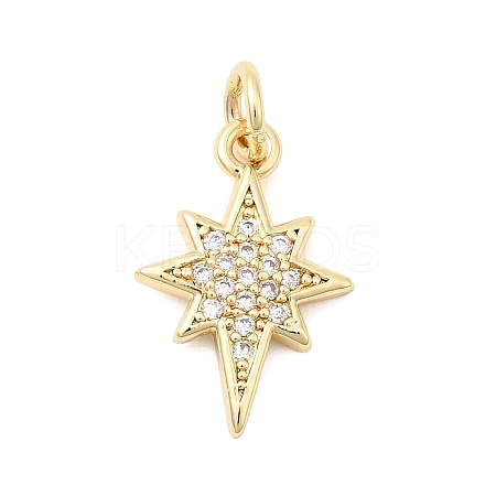 Brass Micro Pave Cubic Zirconia Pendants KK-D105-03G-1