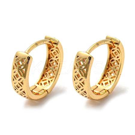 Brass Hollow Hoop Earrings EJEW-M236-01E-G-1