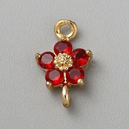 Light Gold Plated Brass Pave Glass Connector Charms KK-CJC0001-38KCG-02-1