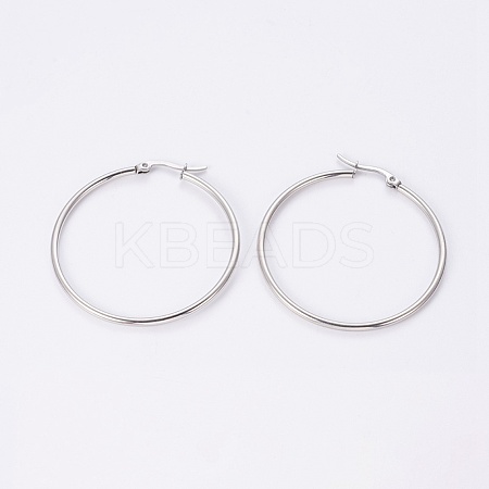 304 Stainless Steel Hoop Earrings EJEW-WH0002-03B-P-1
