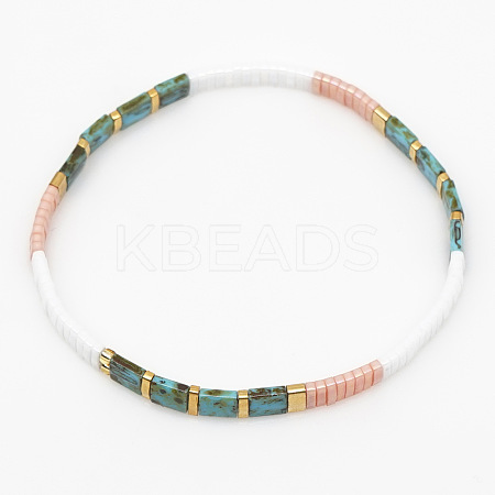 Bohemian Glass Seed Beaded Stretch Bracelets JM4508-20-1