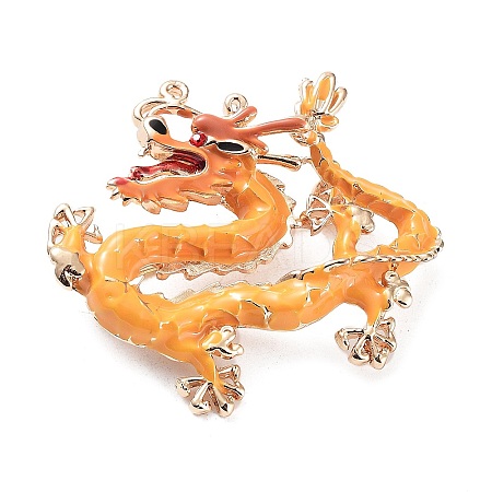Dragon Alloy Rhinestone Brooches JEWB-K018-12KCG-1