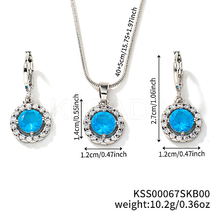 Brass Rhinestones Flat Round Jewelry Set VN0716-5-1