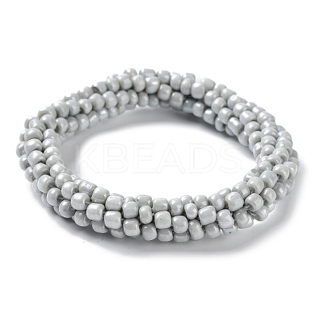 Crochet Glass Beads Braided Stretch Bracelet BJEW-K232-01V-1